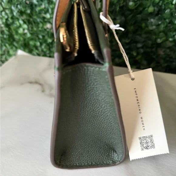 Tory Burch Blake Mini Leather Tote in Basil Handbag NWT - Picture 8 of 9